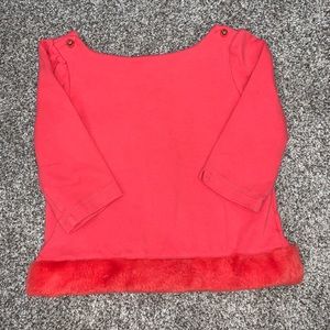 Janie and Jack Girls’ Faux Fur Trim Top